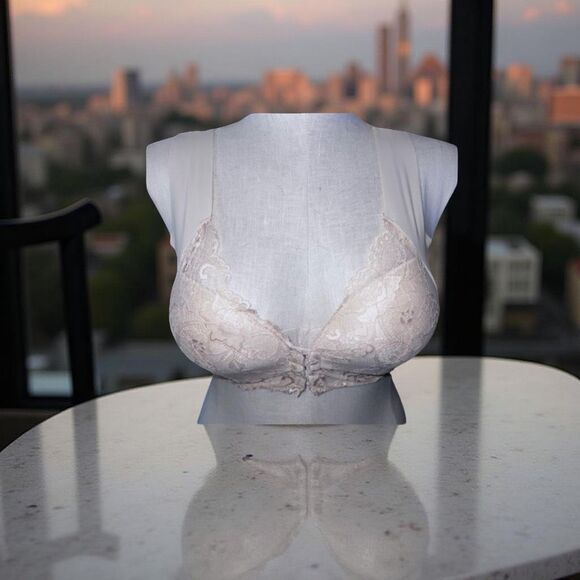 NWT Tan Lace Wireless Racerback Bra Size 3XL - Picture 1 of 9